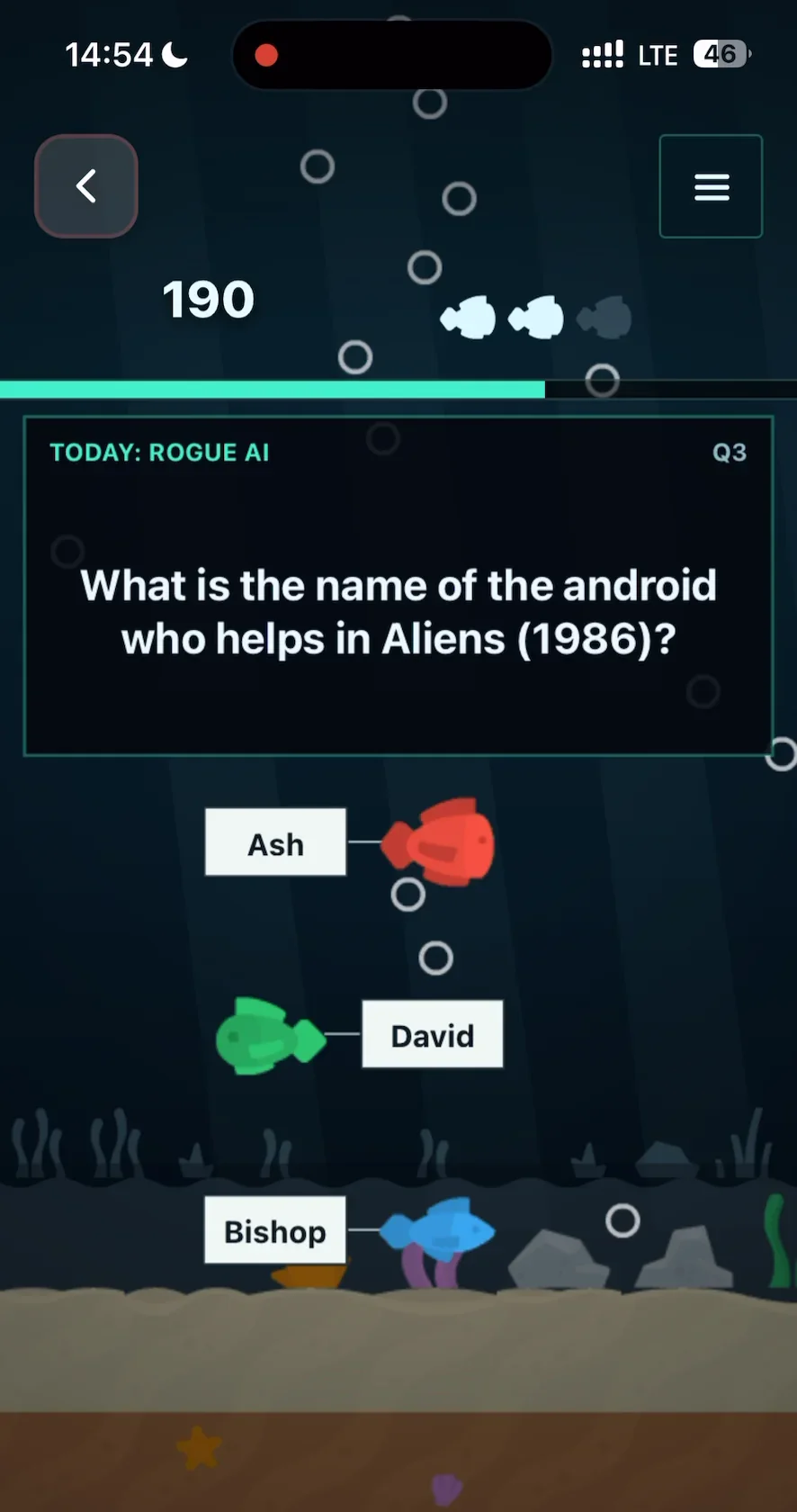 Horror Sci-Fi Trivia: a question about the android in Aliens