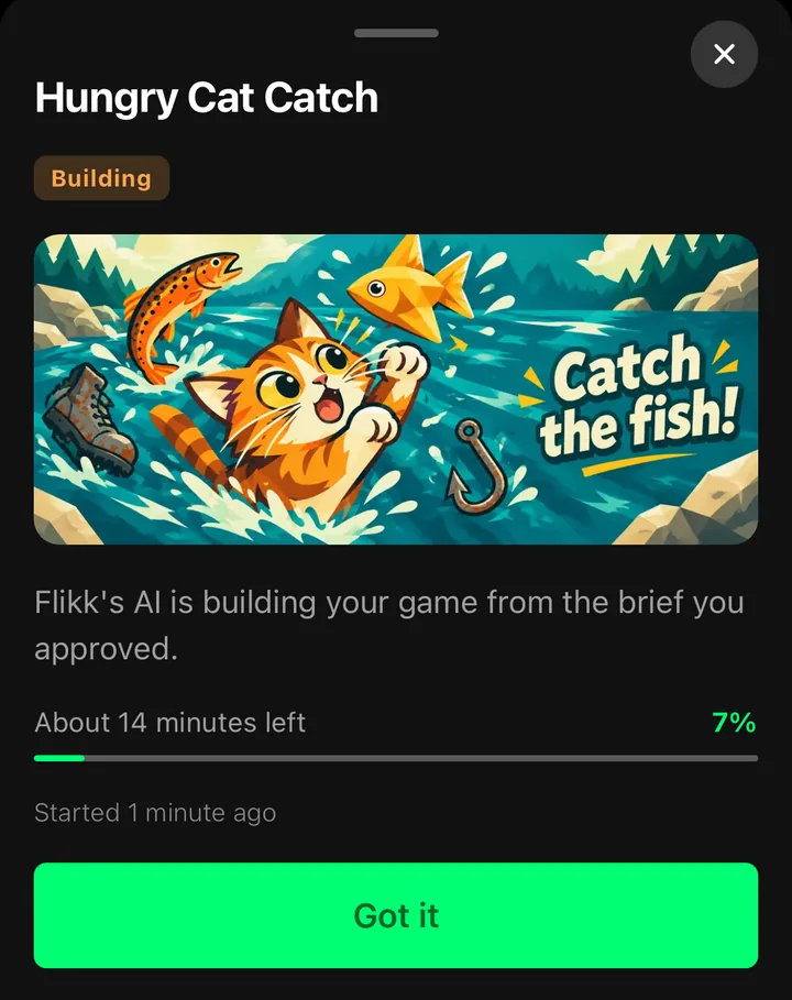 Hungry Cat Catch building, about 14 minutes left