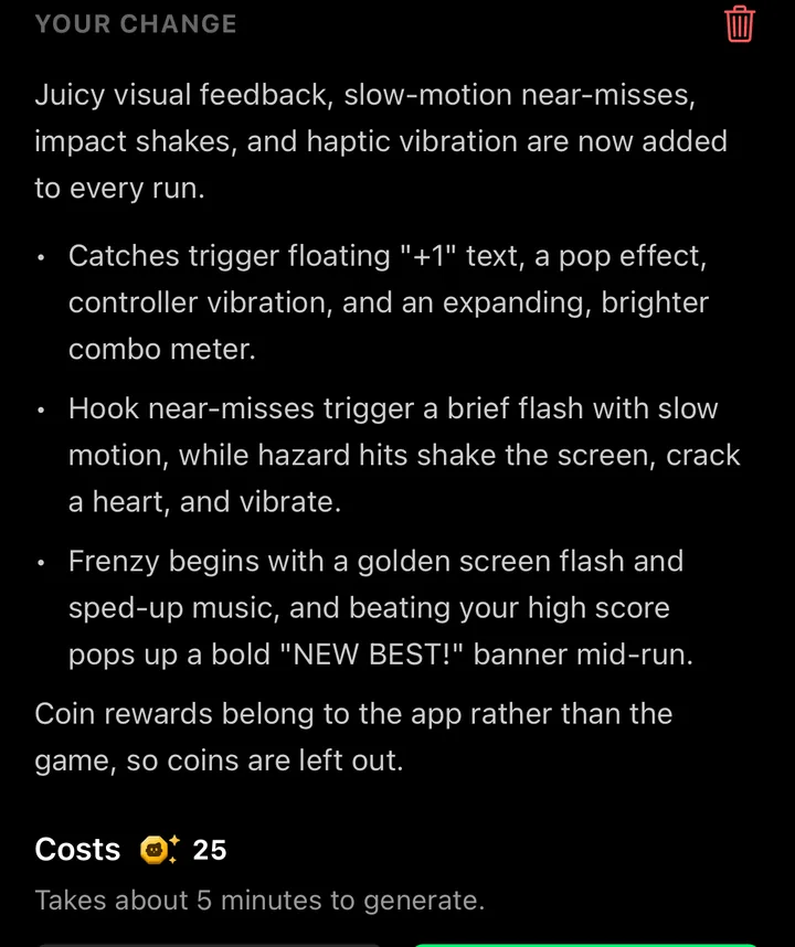 Flikk's plan for edit 3: pops, slow-motion near misses, screen shake and vibration