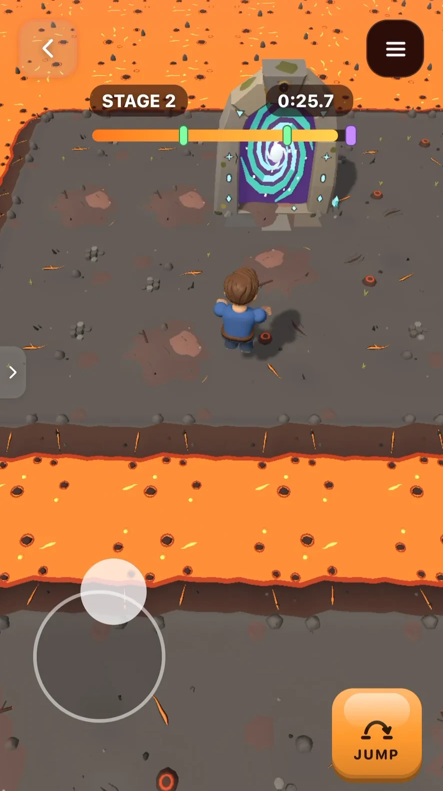 Lava Leap: the glowing portal at the end of a stage
